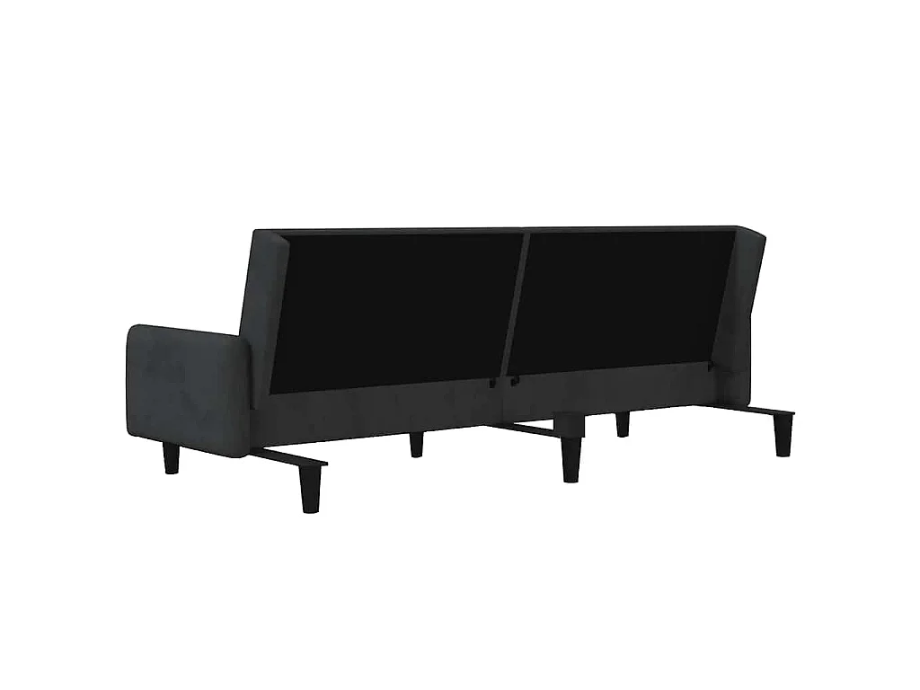 Canapé-lit 2 places noir velours