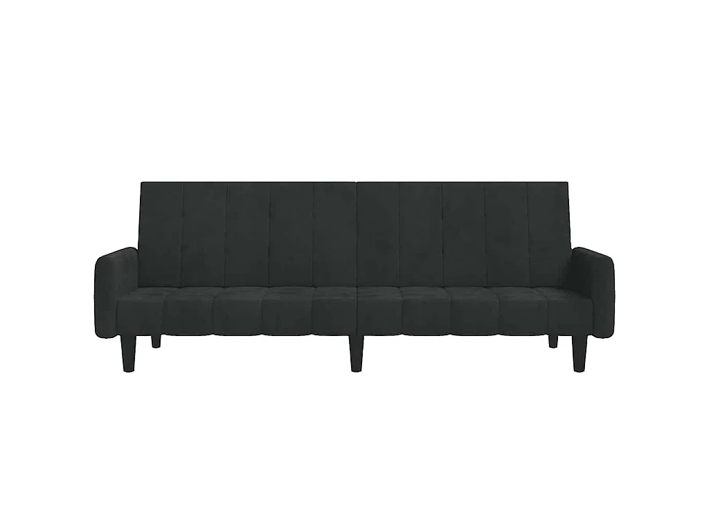 Canapé convertible clic-clac 2 places en velours noir