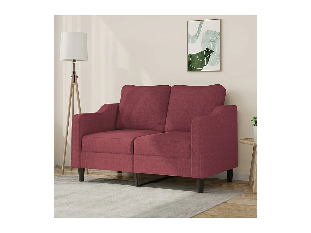 Canapé à 2 places Rouge bordeaux 120 cm Tissu