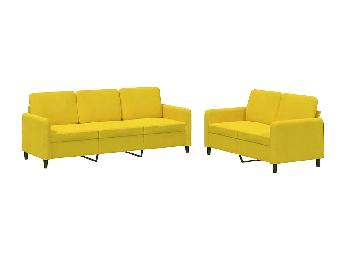 Ensemble de canapés 2 pcs jaune velours