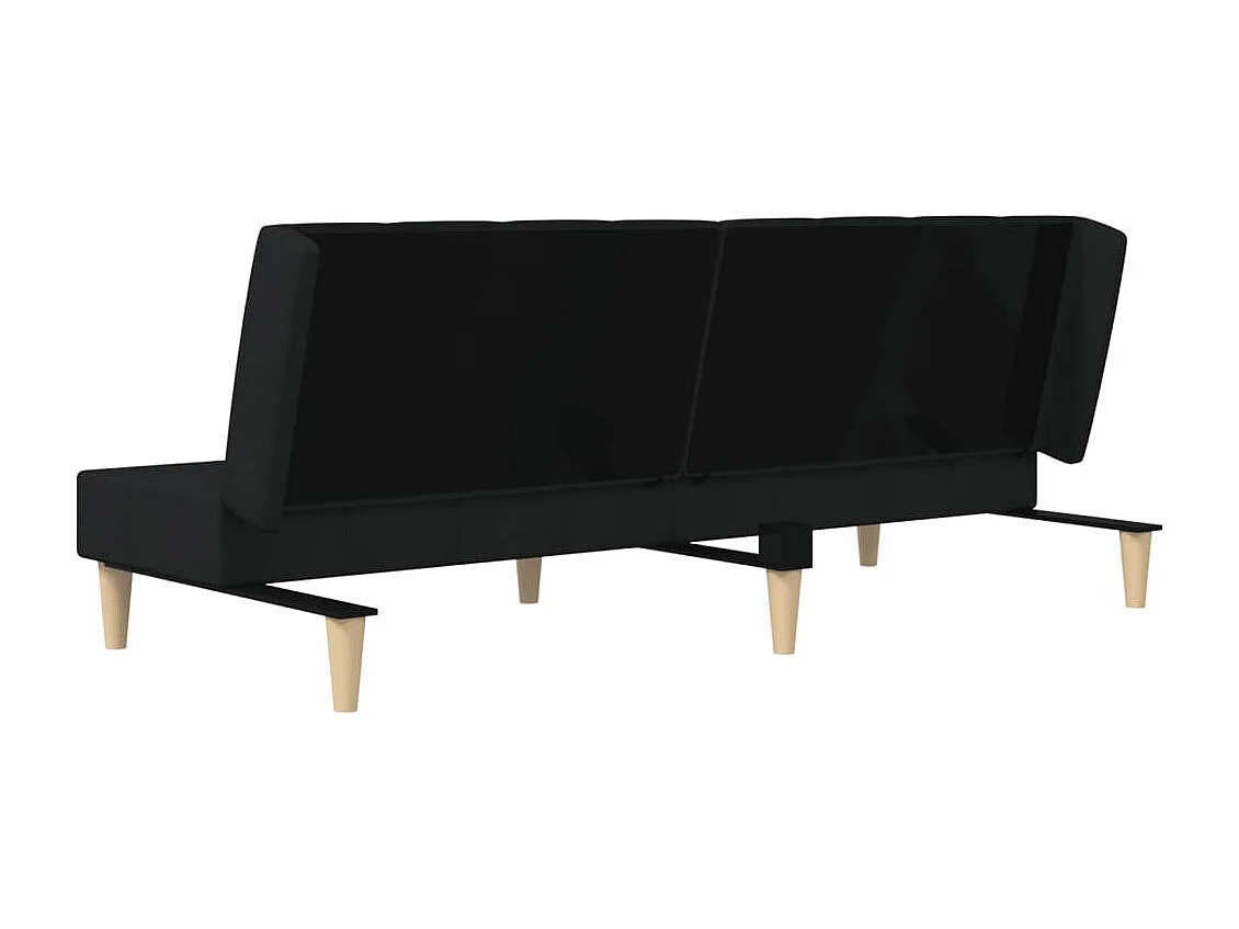 Schlafsofa 2-Sitzer Schwarz Stoff