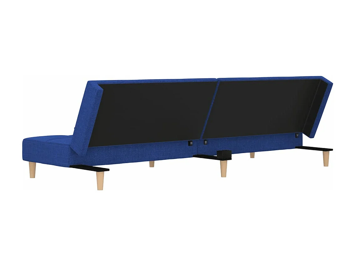 Schlafsofa 2-Sitzer mit 2 Kissen Blau Stoff