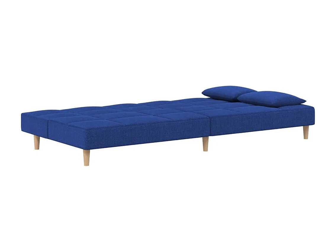 Schlafsofa 2-Sitzer mit 2 Kissen Blau Stoff