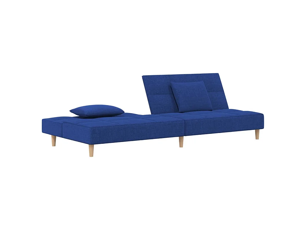 Slaapbank 2-zits met 2 kussens stof blauw