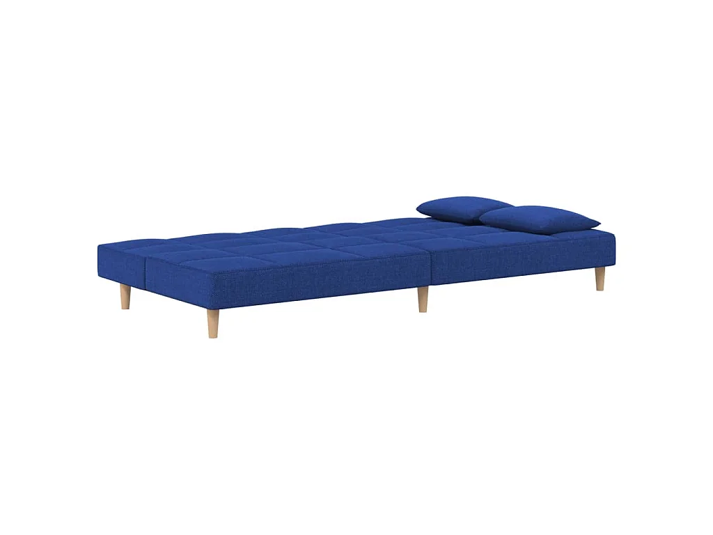 Slaapbank 2-zits met 2 kussens stof blauw