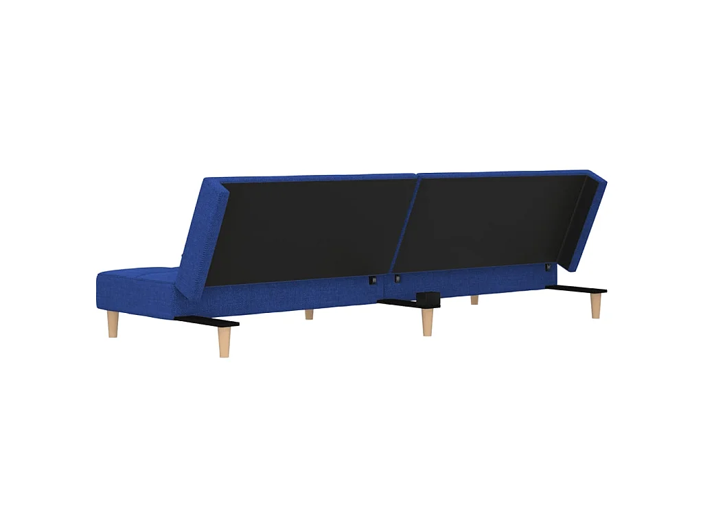 Slaapbank 2-zits met 2 kussens stof blauw