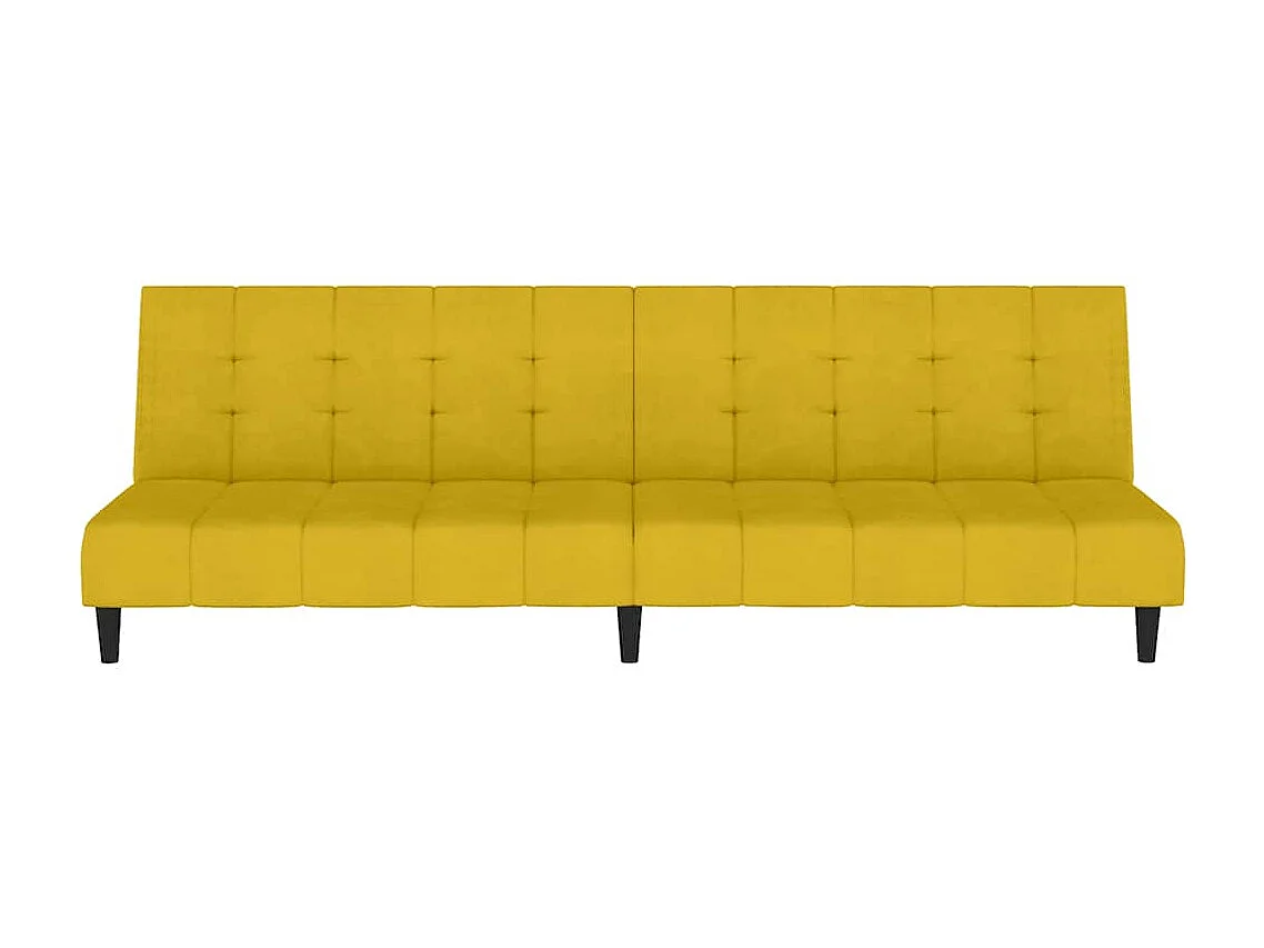 Sofá cama de 2 plazas terciopelo amarillo