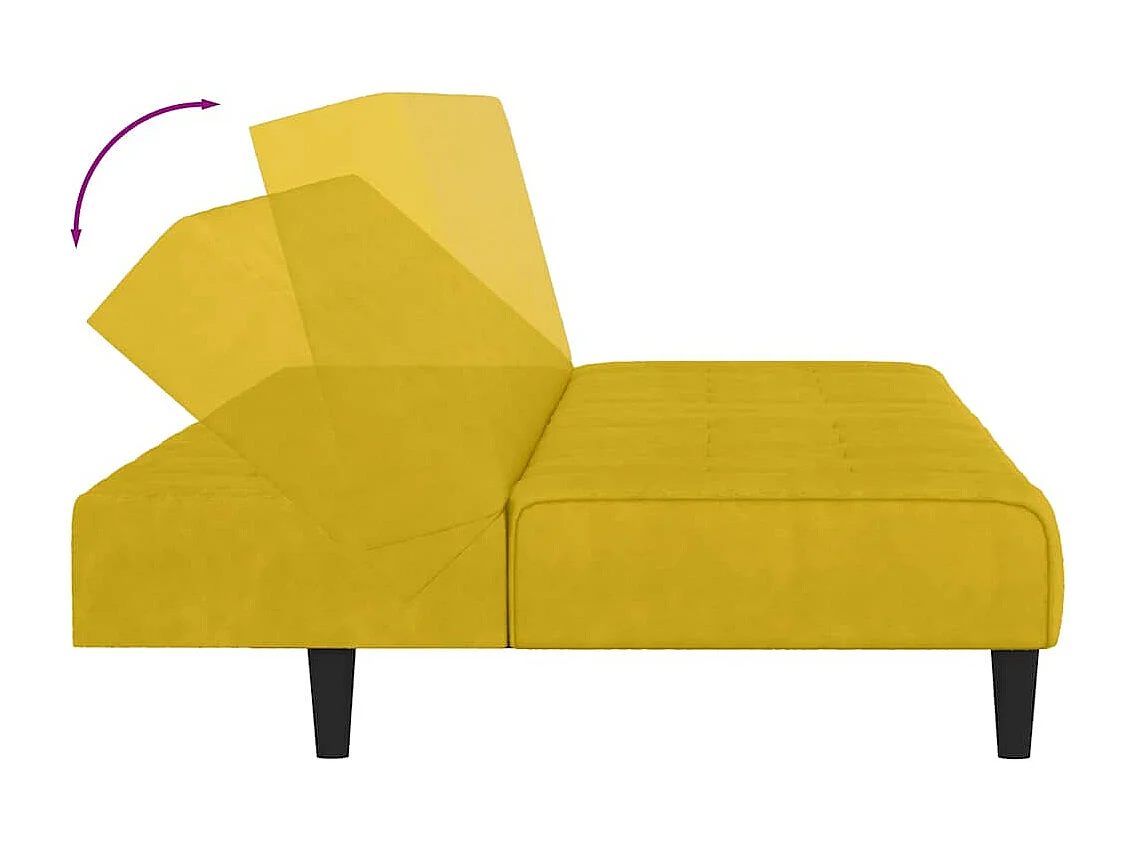 Schlafsofa 2-Sitzer Gelb Samt
