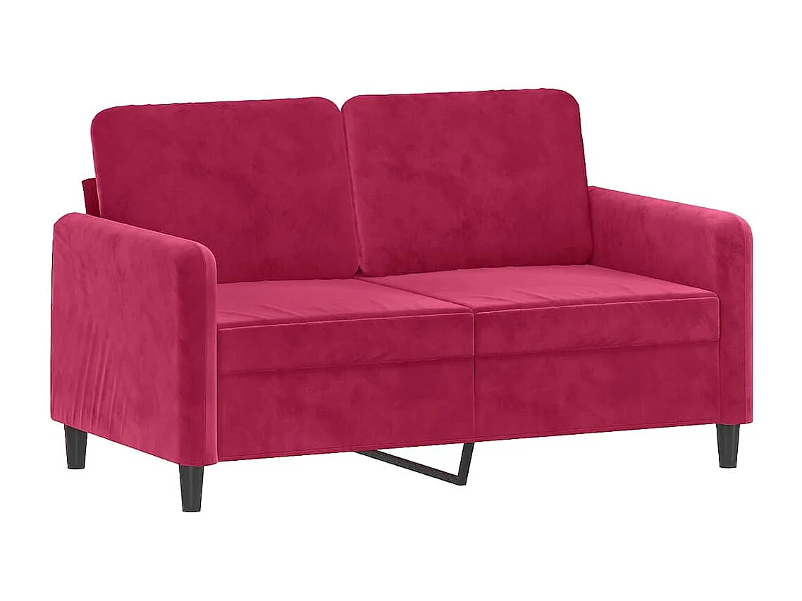 Canapé à 2 places Rouge bordeaux 120 cm Velours