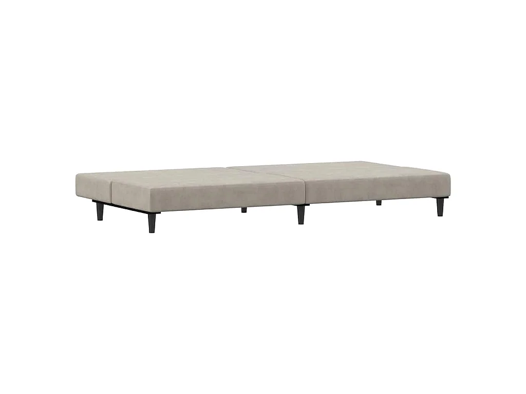 Canapé convertible clic-clac 2 places en velours gris clair