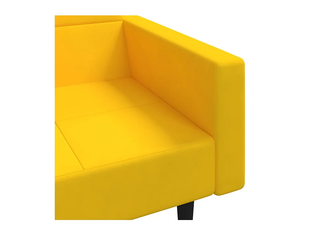 Sofá cama de 2 plazas con dos almohadas terciopelo amarillo