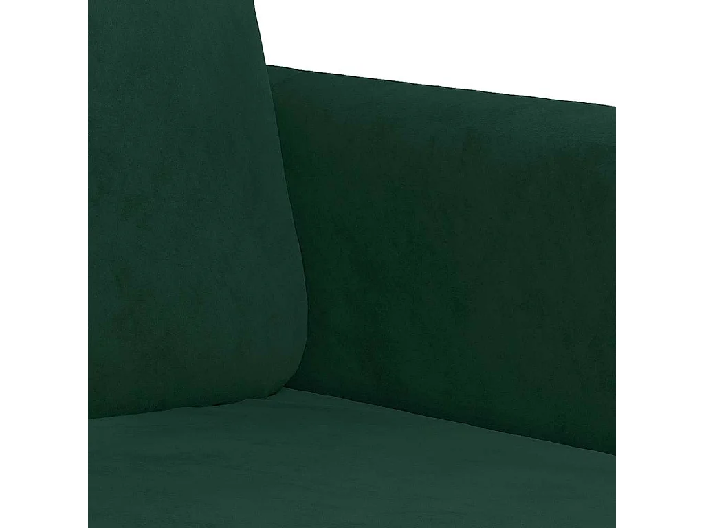 Ensemble de canapés 2 pcs avec coussins vert foncé velours