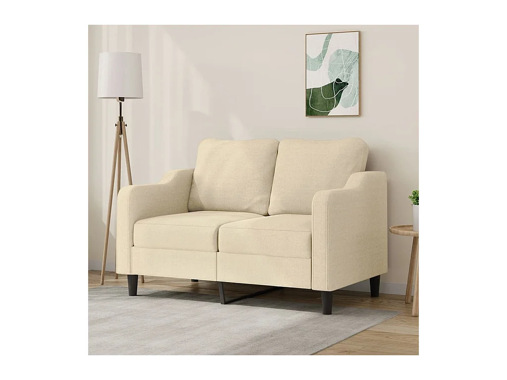 Canapé à 2 places Crème 120 cm Tissu