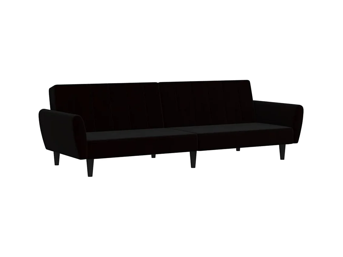 Schlafsofa 2-Sitzer Schwarz Samt