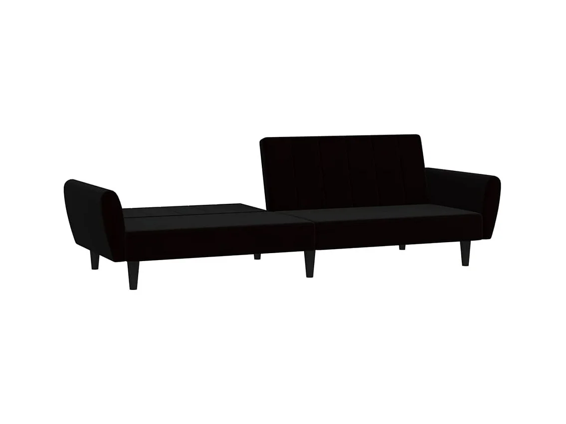 Schlafsofa 2-Sitzer Schwarz Samt