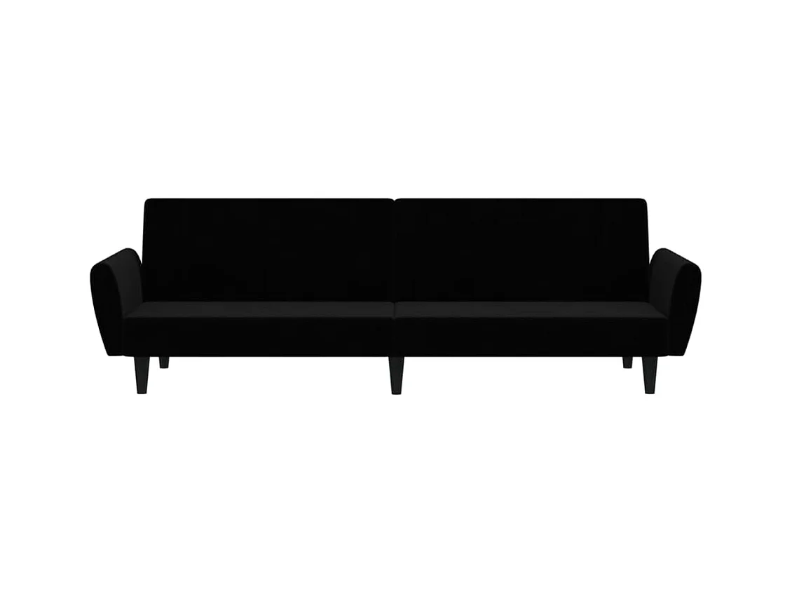 Schlafsofa 2-Sitzer Schwarz Samt