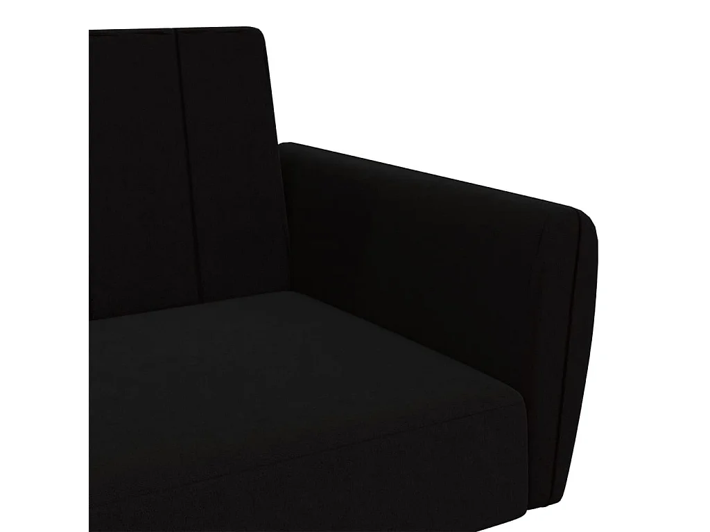 Schlafsofa 2-Sitzer Schwarz Samt