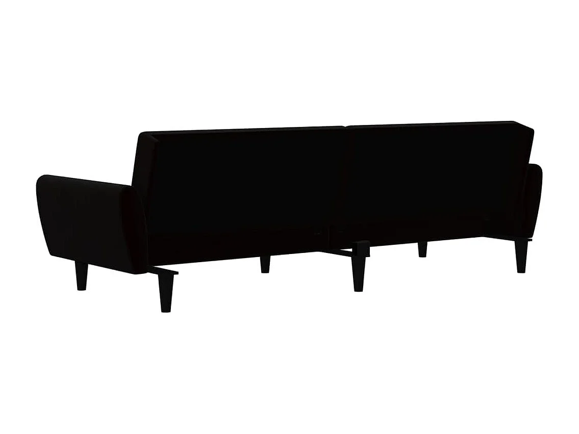 Canapé-lit 2 places noir velours