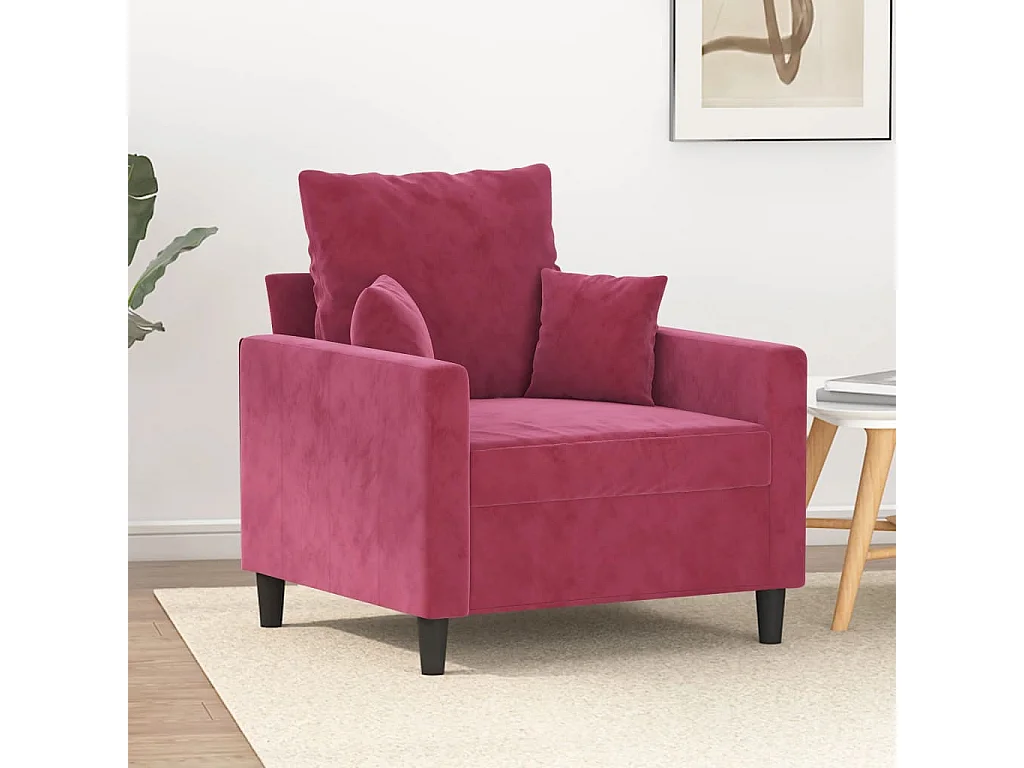 Poltrona Rosso Vino 60 cm Velluto
