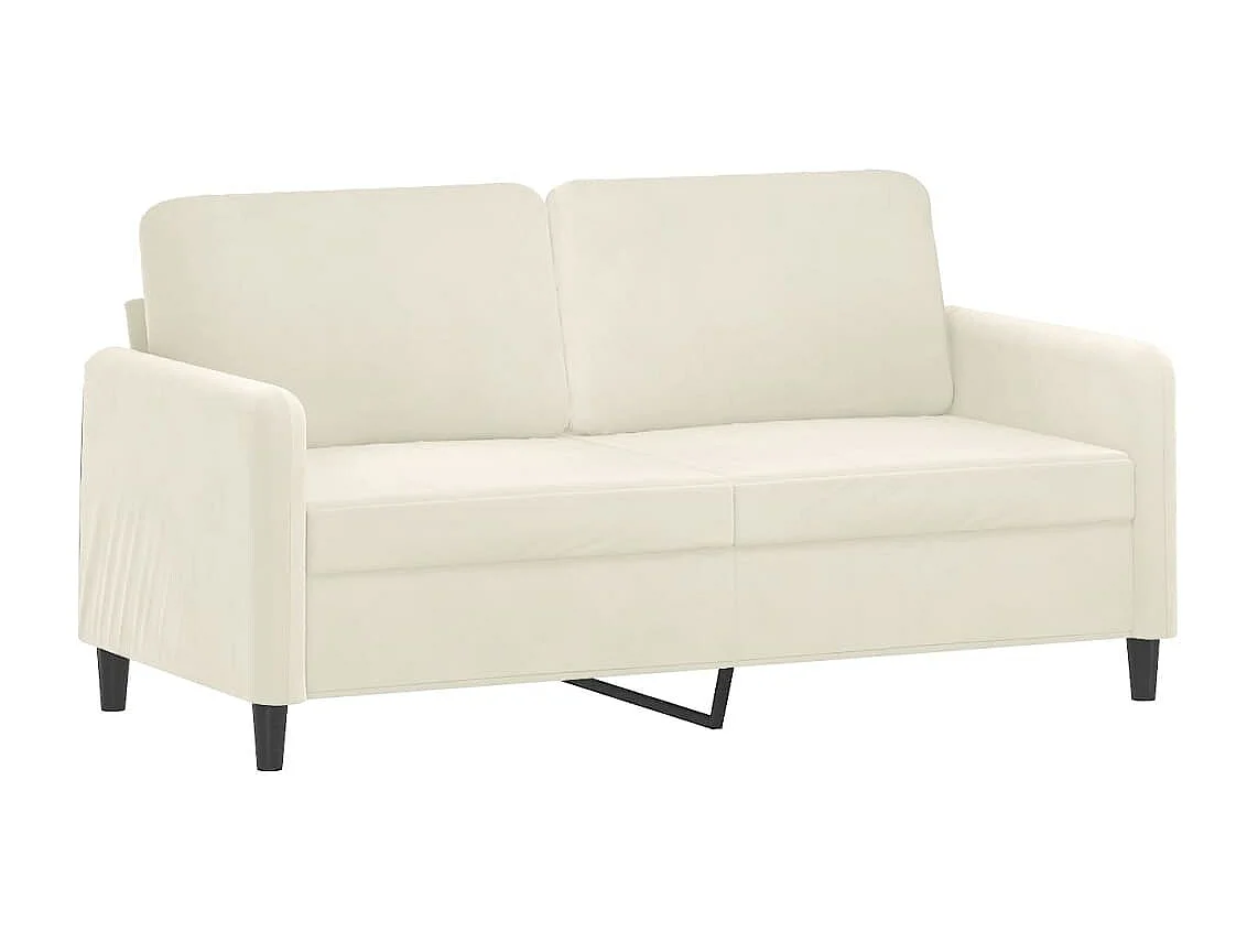 2-delige Loungeset met kussens fluweel crèmekleurig
