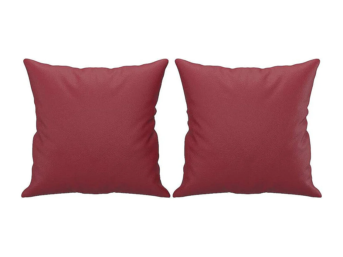 2-Sitzer-Sofa mit Zierkissen Weinrot 140 cm Kunstleder