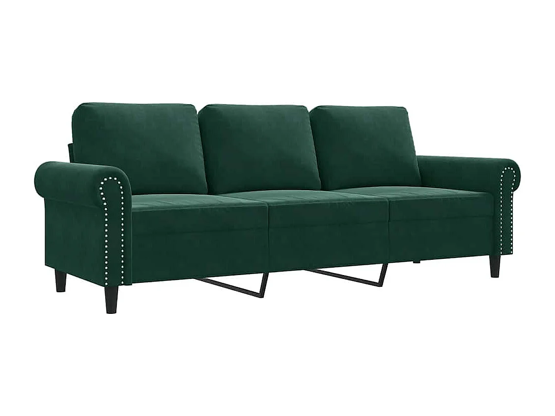 Canapé à 3 places Vert foncé 180 cm Velours