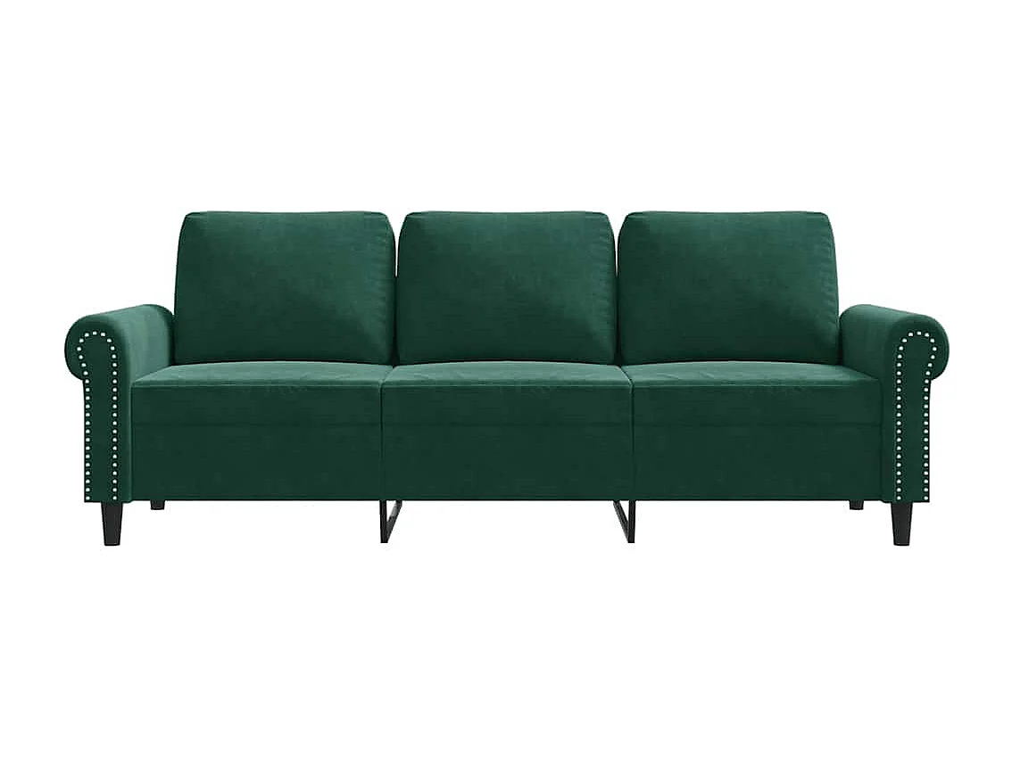 Canapé à 3 places Vert foncé 180 cm Velours