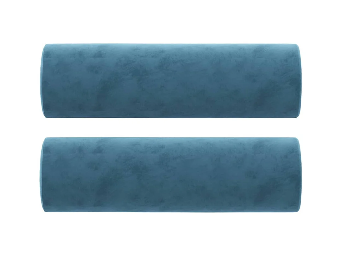 2-Sitzer-Sofa mit Zierkissen Blau 120 cm Samt