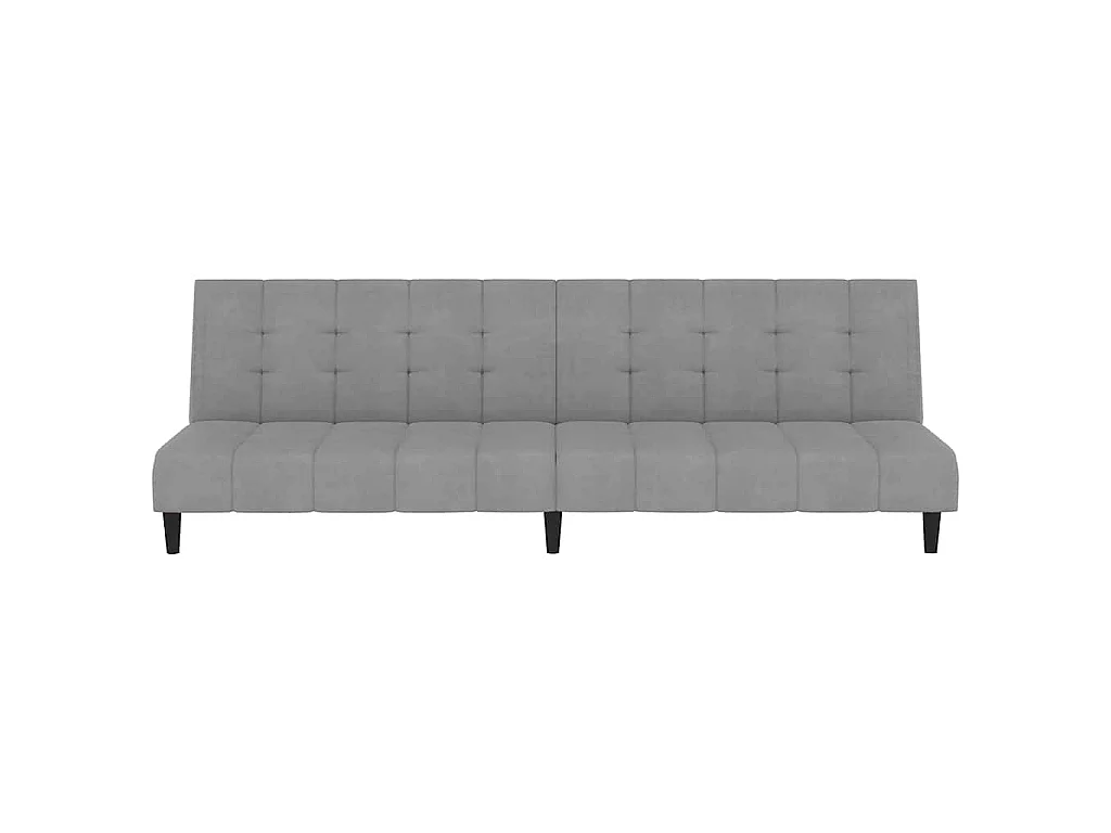 Canapé-lit à 2 places gris clair velours