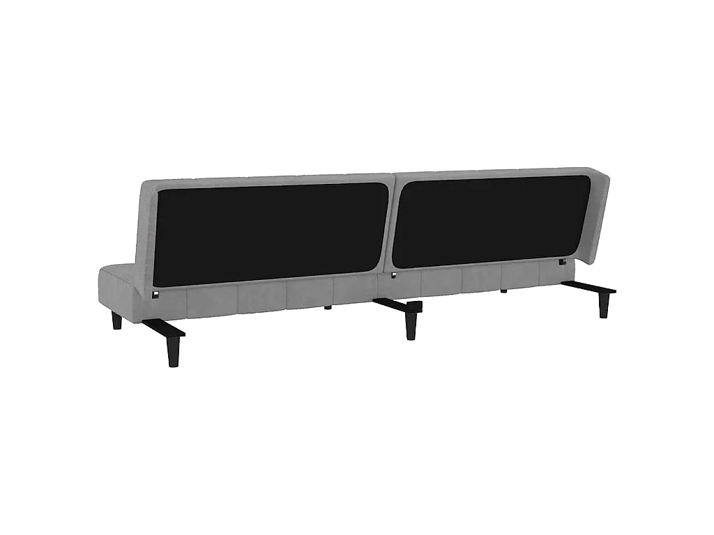 Canapé convertible clic-clac 2 places en velours gris clair