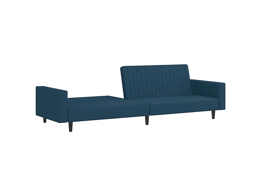 Divano Letto a 2 Posti Blu in Velluto