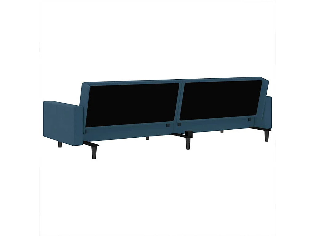 Canapé convertible clic-clac 2 places en velours bleu
