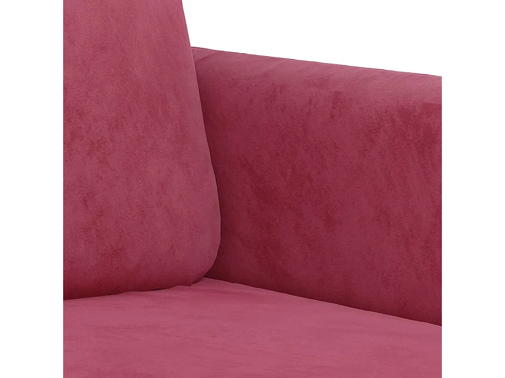 Set di Divani 3 pz Rosso Vino in Velluto