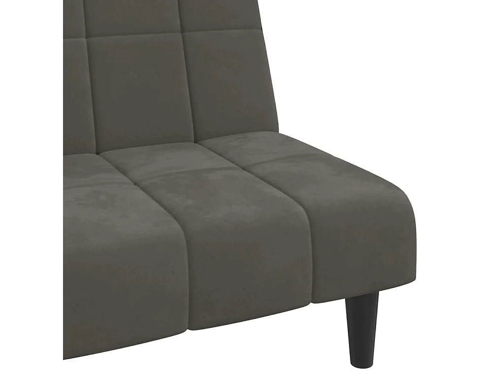 Schlafsofa 2-Sitzer Dunkelgrau Samt