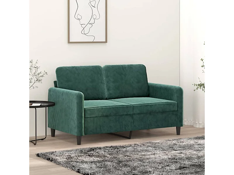 Tweezitsbank 120 cm fluweel donkergroen