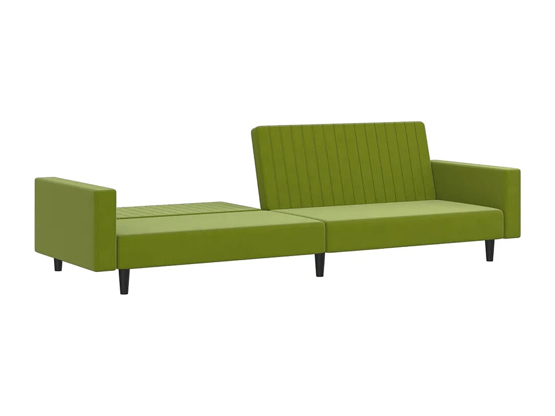 Schlafsofa 2-Sitzer Hellgrün Samt