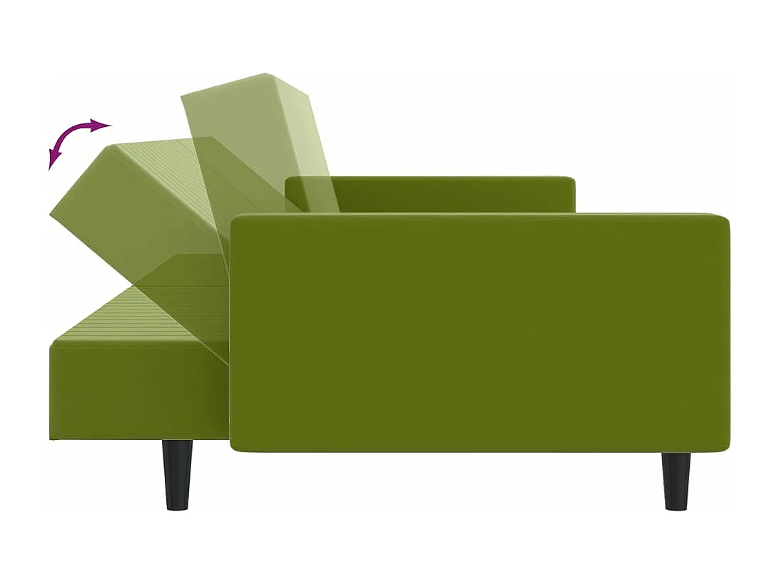 Schlafsofa 2-Sitzer Hellgrün Samt