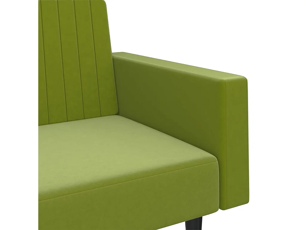 Schlafsofa 2-Sitzer Hellgrün Samt