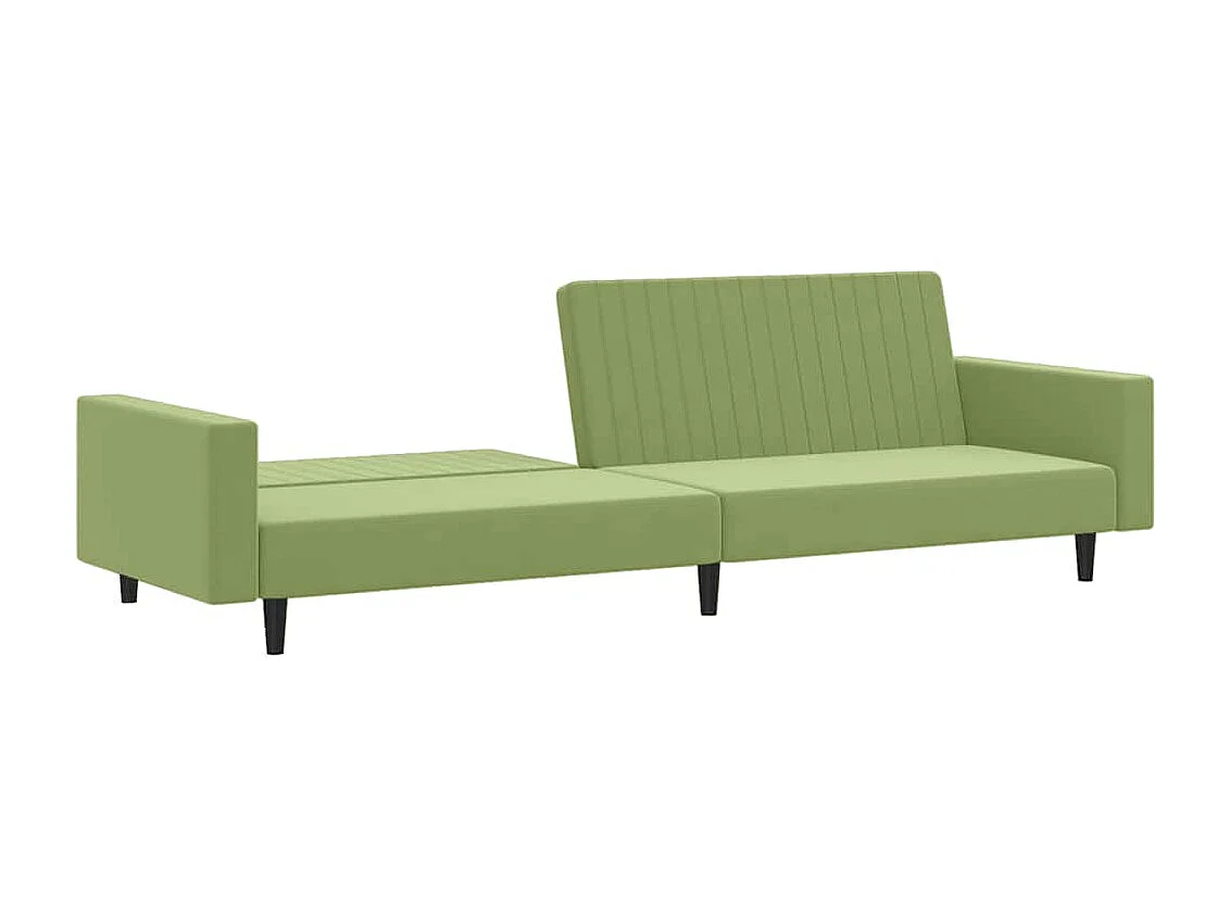 Canapé-lit à 2 places vert clair velours