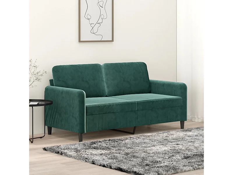 Tweezitsbank 140 cm fluweel donkergroen