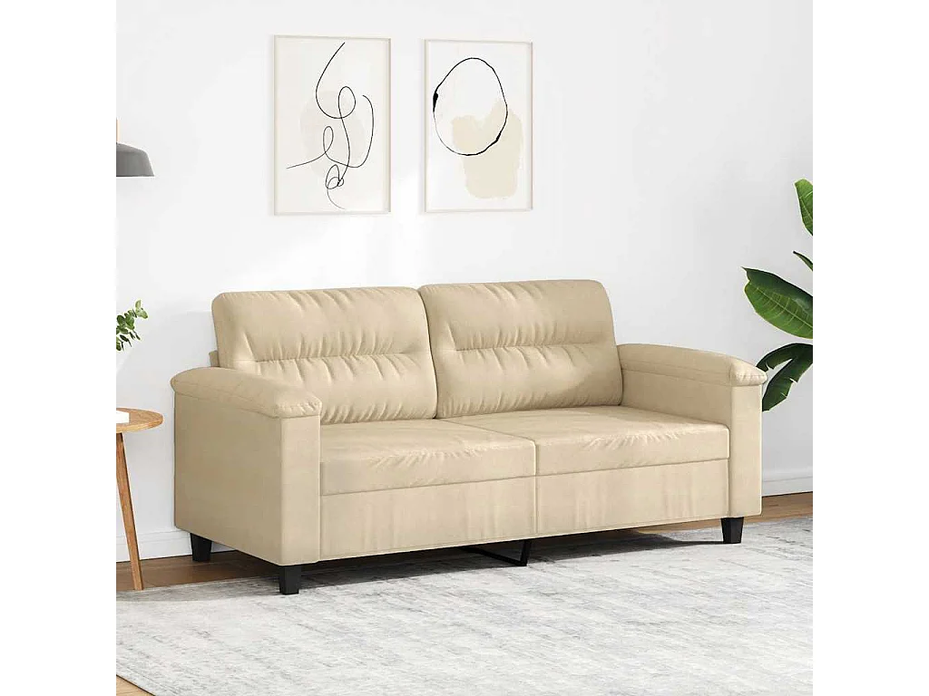 2-Sitzer-Sofa Creme 140 cm Mikrofasergewebe