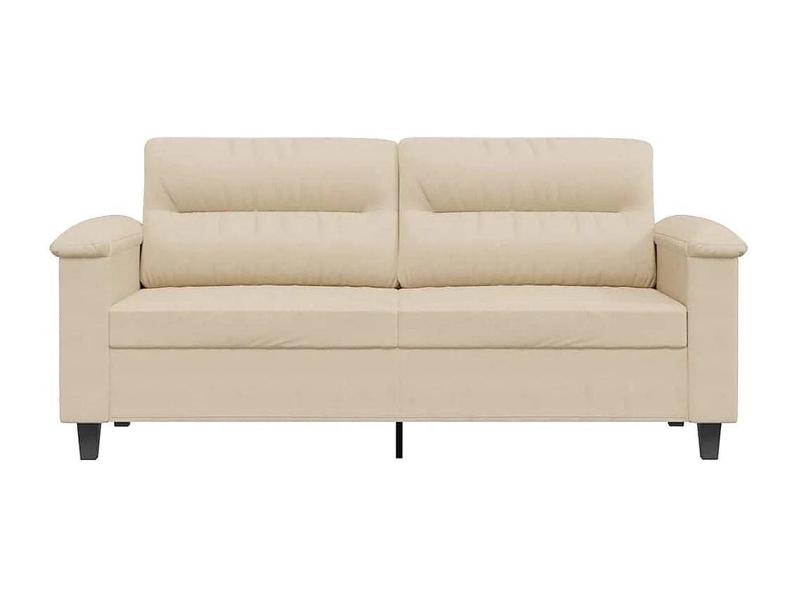 Canapé à 2 places Crème 140 cm Tissu microfibre