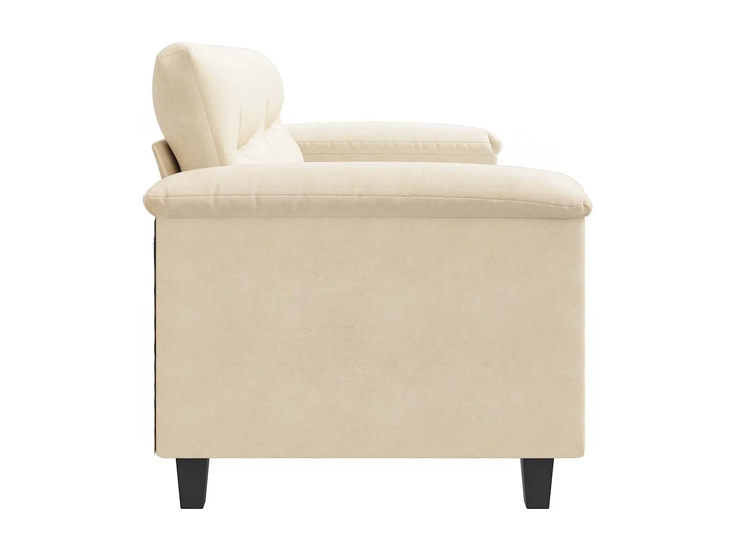 Canapé à 2 places Crème 140 cm Tissu microfibre