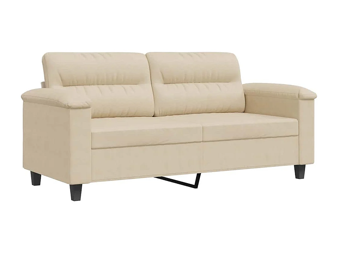 Canapé à 2 places Crème 140 cm Tissu microfibre
