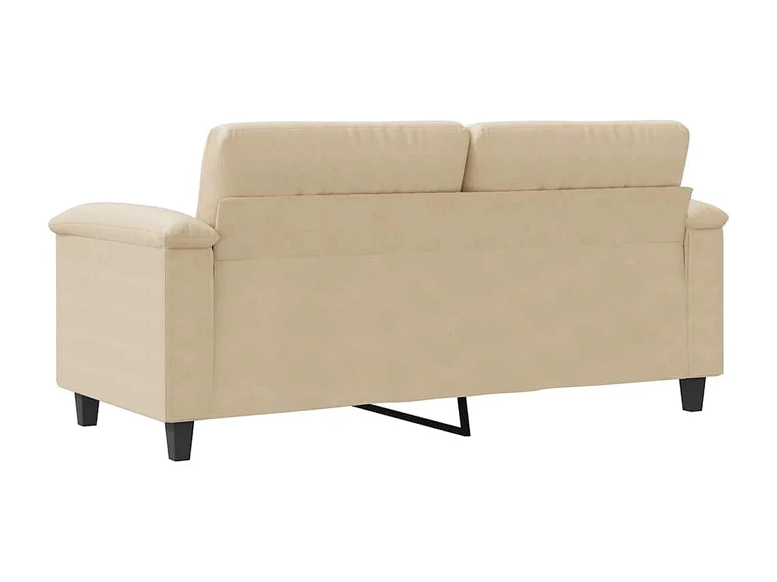 Canapé à 2 places Crème 140 cm Tissu microfibre