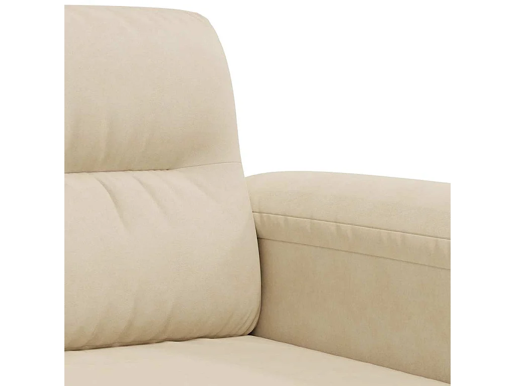 Canapé à 2 places Crème 140 cm Tissu microfibre