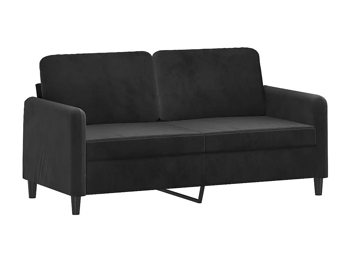Ensemble de canapés 2 pcs avec coussins noir velours