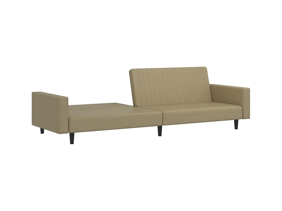 Canapé-lit 2 places cappuccino similicuir