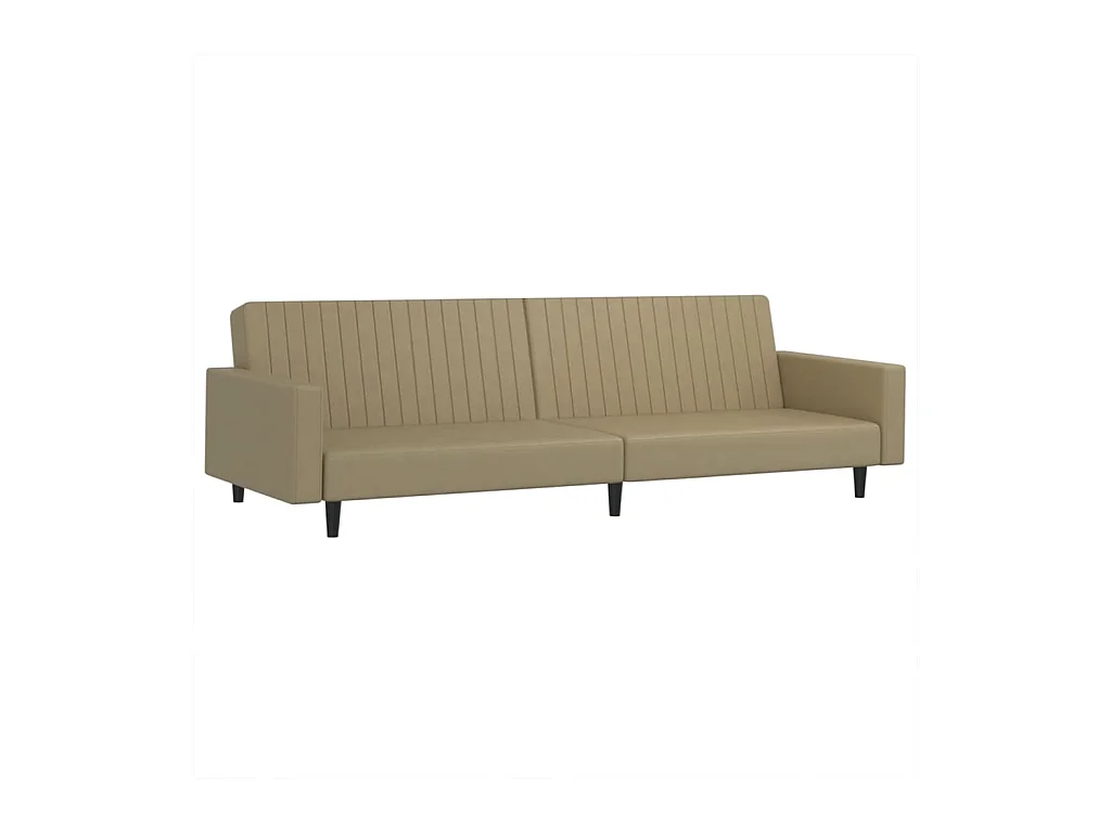 Slaapbank 2-zits kunstleer cappuccinokleurig