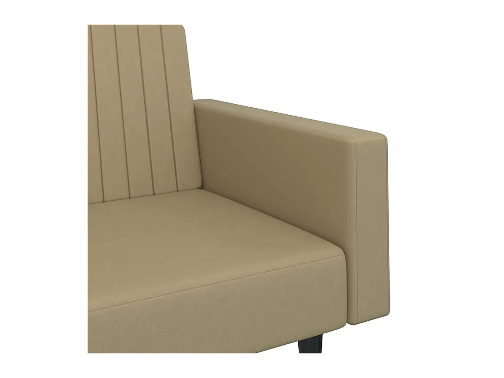 Slaapbank 2-zits kunstleer cappuccinokleurig